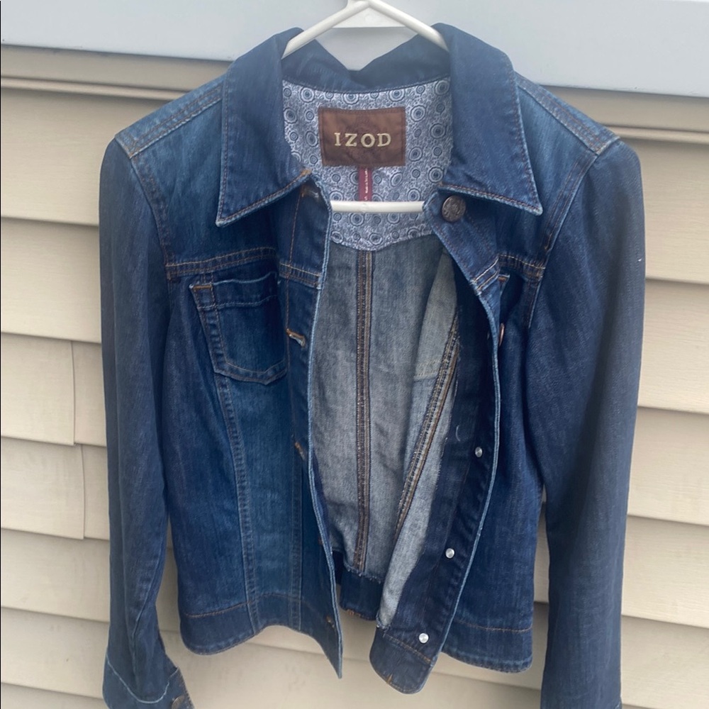Izod Blue Denim Jean Jacket Classic Style